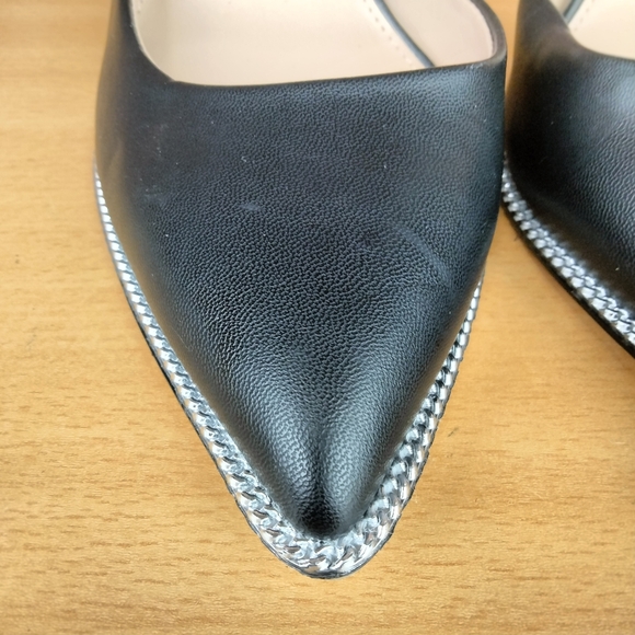 NWOT BCBGeneration Harnoy Vegan Leather D'Orsay Pointed Toe Pumps in Black - Picture 7 of 13